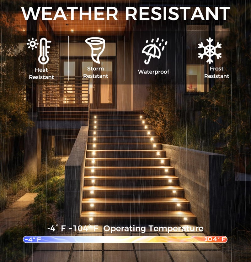 CLOUDY BAY 12V Low Voltage 3 Color Indoor and Outdoor LED Step Light,3000K/4000K/5000K,Stair Light,White,3 Pack, Wet Location(Low Voltage Transformer is Required) - Image 4